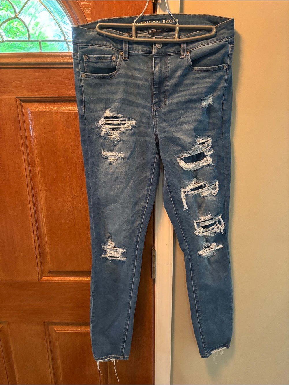American Eagle Outfitters Distressed Blue Jeggings
